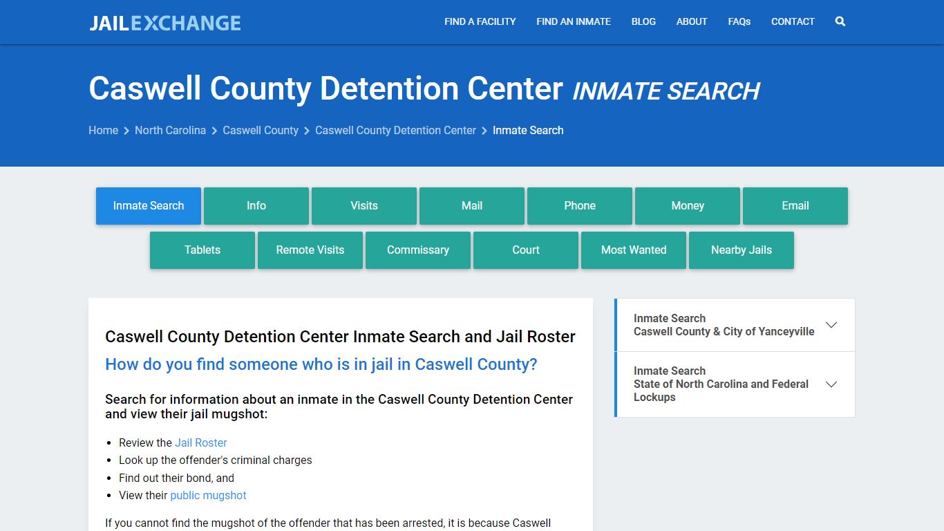 Caswell County Detention Center Inmate Search - Jail Exchange