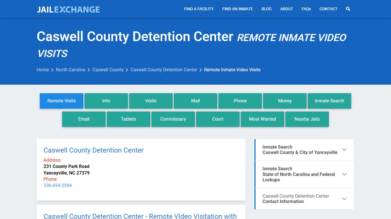 Video Visitation - Caswell County Detention Center, NC - Jail Exchange